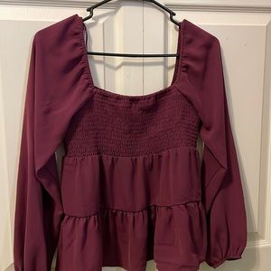 cute maroon blouse!